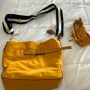 Tory Burch Yellow Shoulder Bag with extra straps